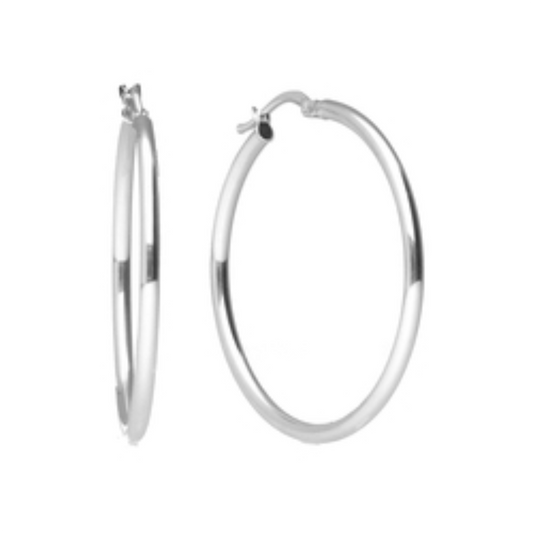 Big Classic Round Hoops 925 Silver