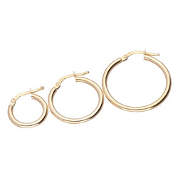 Classic Round Hoops 9ct gold