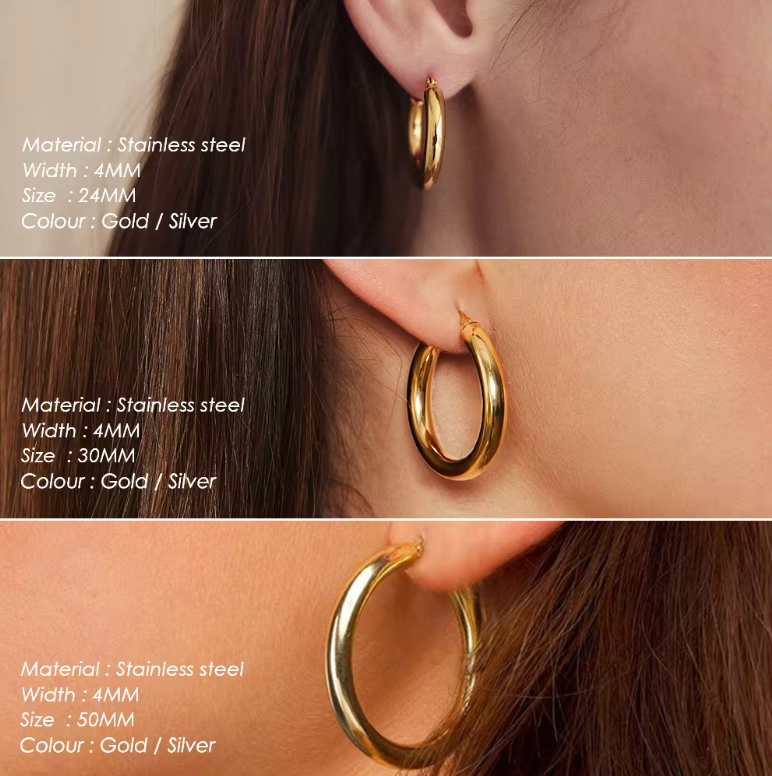 Round Huggie Hoop Earrings