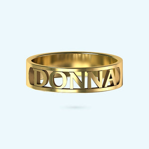 Bulky Name Ring Gold