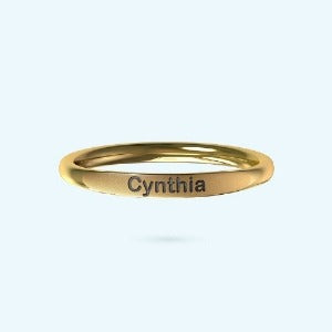 Engraved Name Ring in 9ct Gold