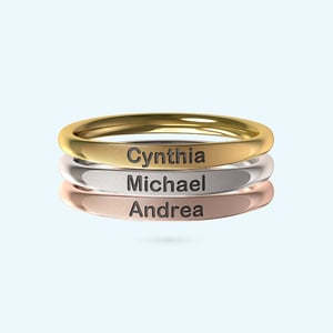 Engraved Name Ring in 9ct Gold